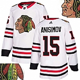 Blackhawks #15 Anisimov White With Special Glittery Logo Adidas Jersey,baseball caps,new era cap wholesale,wholesale hats